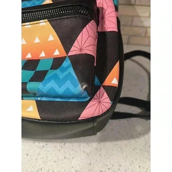 Demon Slayer: Kimetsu No Yaiba Nezuko Tanjiro Zenitsu Patchwork Mini Backpack TM - Picture 7 of 8
